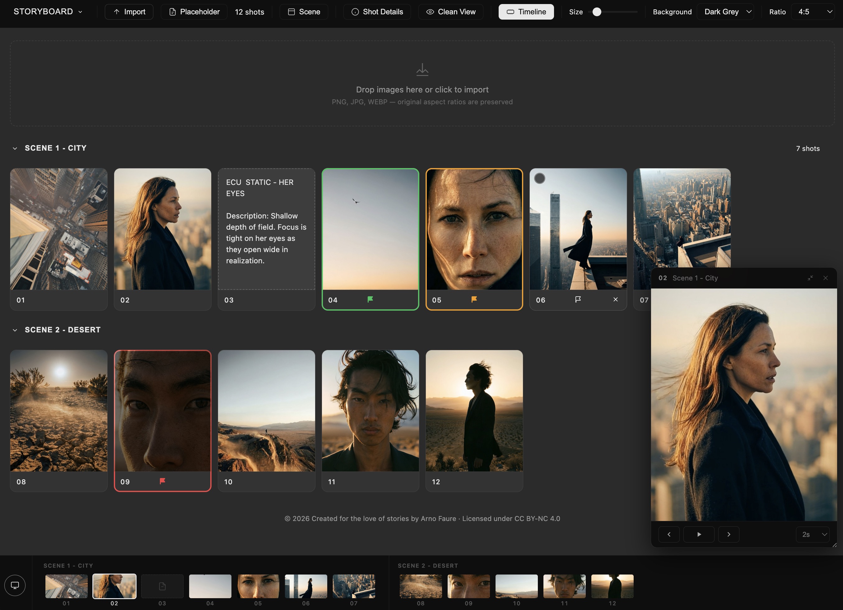 Storyboard app screenshot